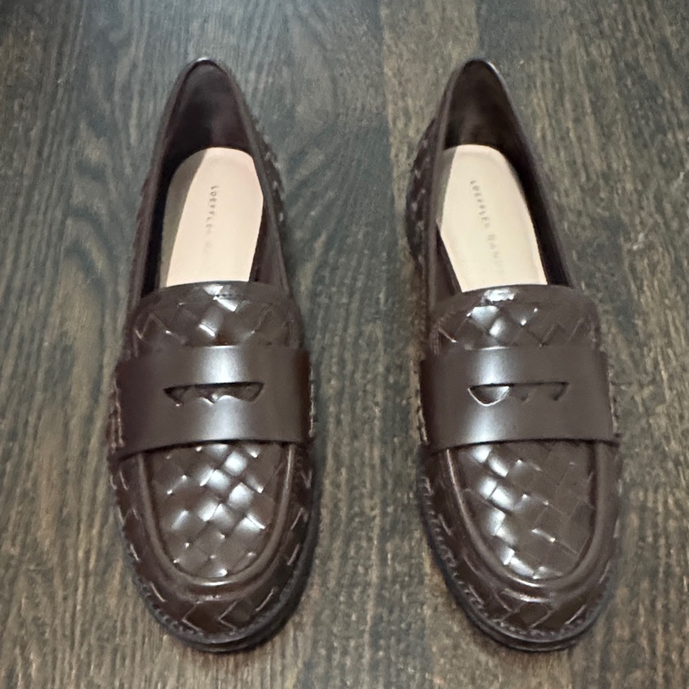Loeffler Randall Dark Brown Woven Loafers